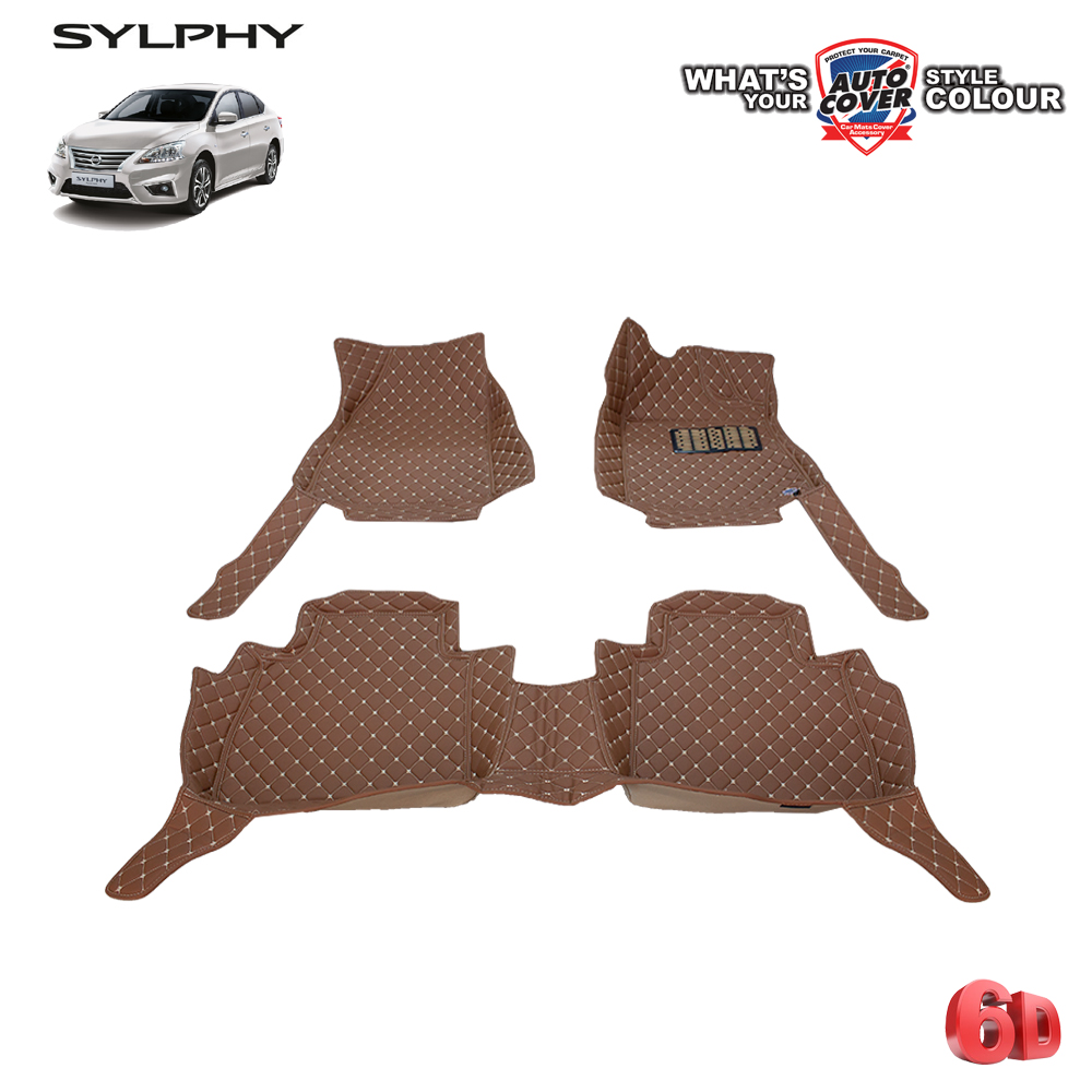พรมรถยนต์ 6D รถ NISSAN SYLPHY ชุดภายในห้องโดยสาร จำนวน 3 ชิ้น