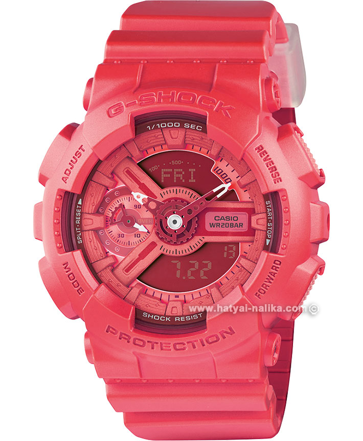 นาฬิกา คาสิโอ Casio G-Shock S-Series Vivid Colors รุ่น GMA-S110VC-4A (สี Coral ชมพูอมส้มเหลือบมุก) ของแท้ รับประกัน1ปี