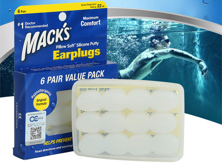 EAR PLUG mack's 6 pairs (waterproof)