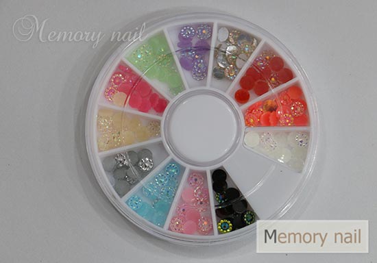 เพชรล้อมเพชร 4มิล คละ12สี กล่องกลม