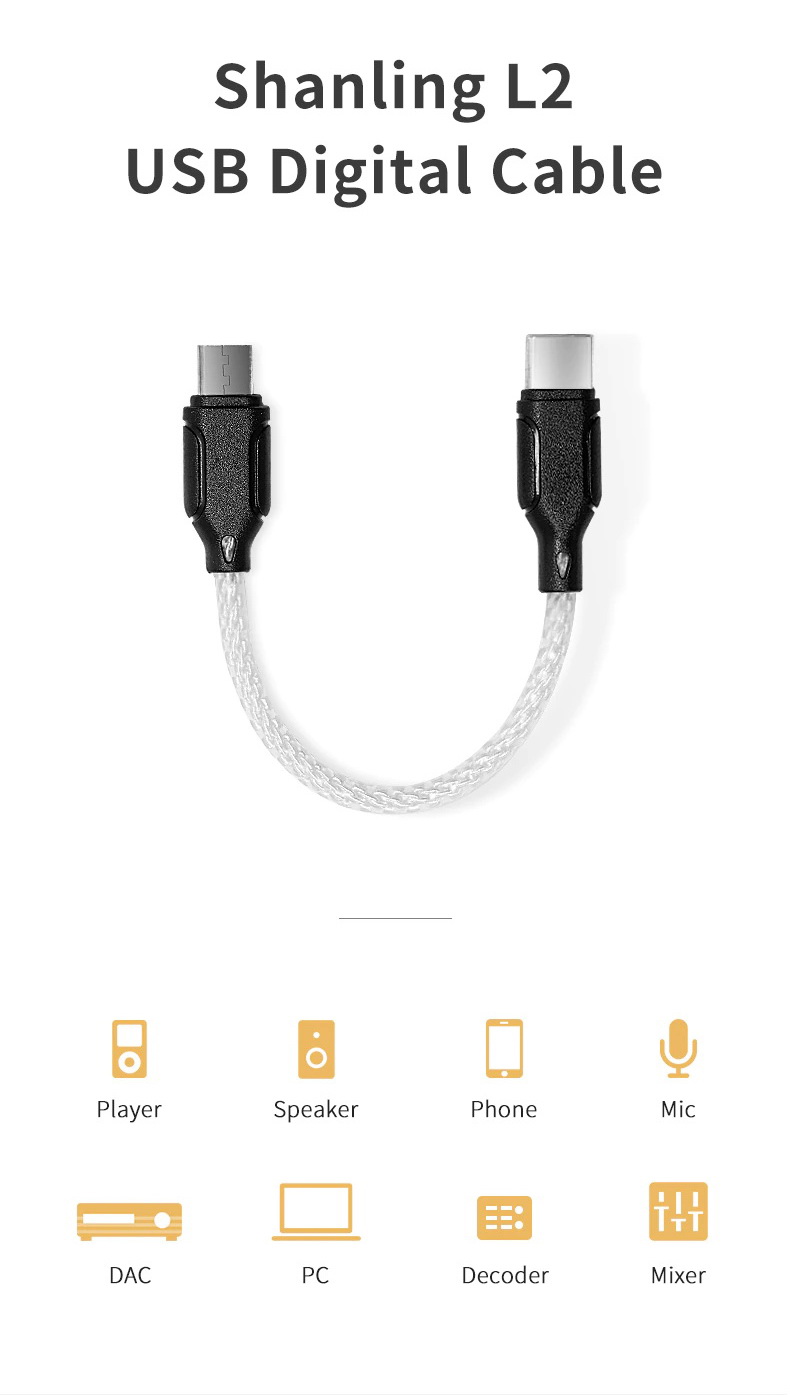 Shanling L2 สายแปลง Type-C เป็น Micro USB สำหรับเครื่องเสียง