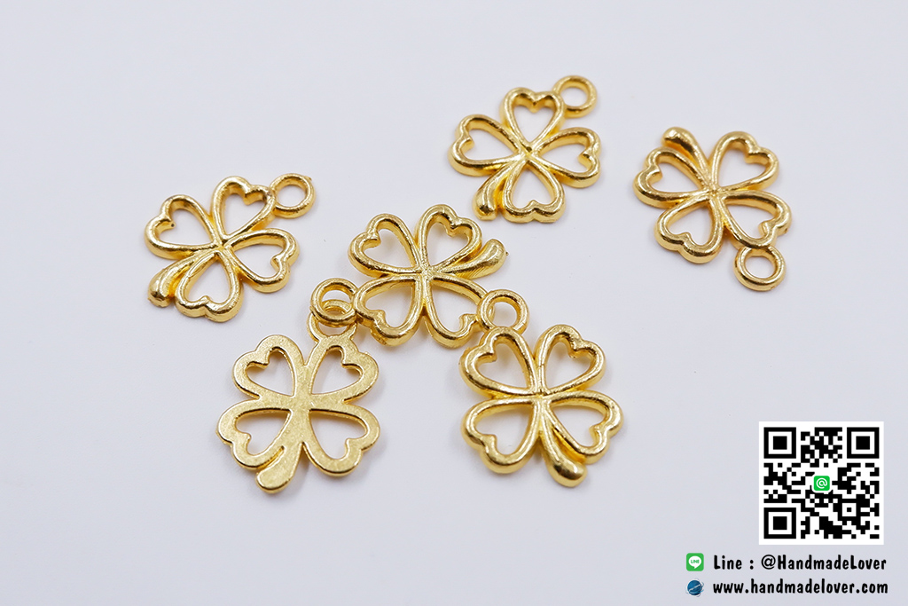 จี้,ตัวห้อยซิป สีทอง ใบโคลเวอร์