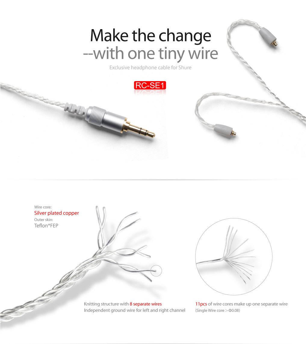 ขายสาย FiiO RC-SE1 สายแบบถักสำหรับเปลี่ยนหูฟัง UE900 /Shure SE215/SE315/SE425/SE535 คุณภาพดีเยี่ยมในราคาเบาๆ