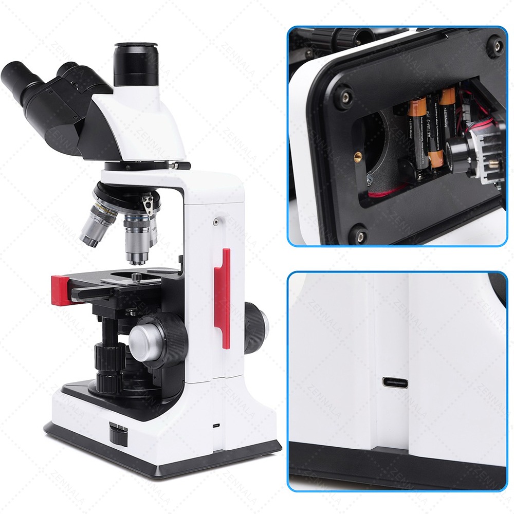 กล้องจุลทรรศน์ 2 ตา Trinocular 2500x มีช่องต่อกล้อง ต่อจอเสริม รุ่น BX25