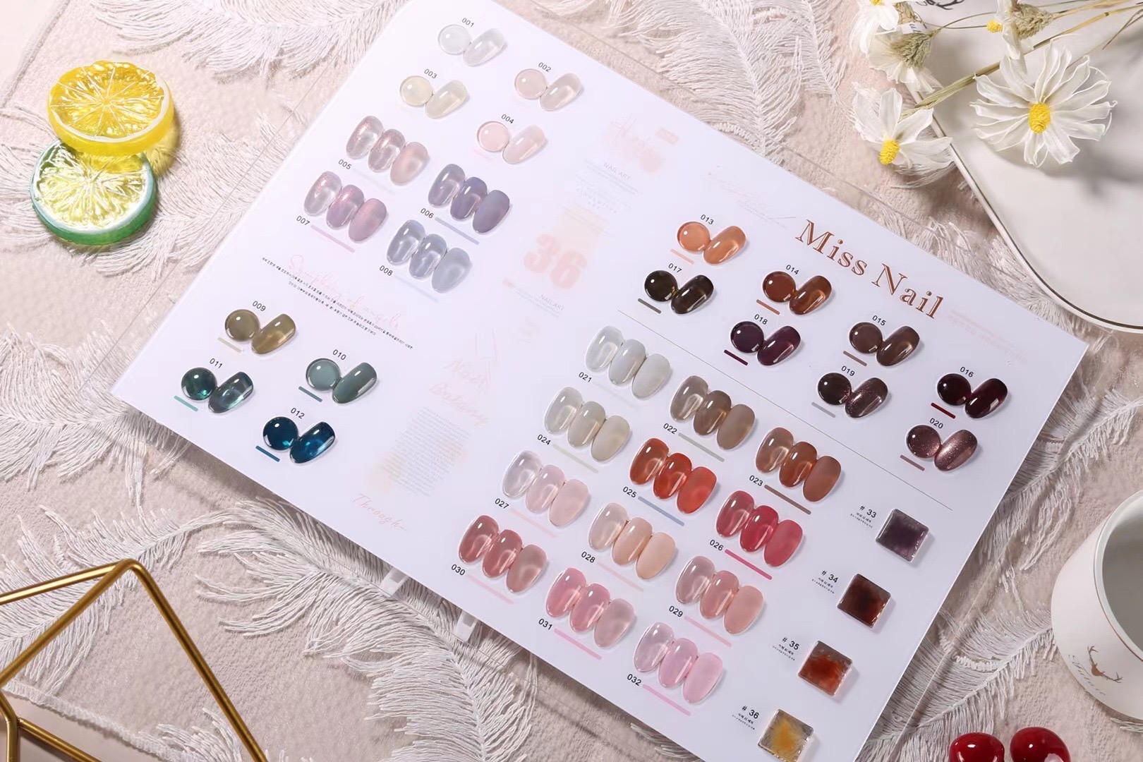 สีทาเล็บเจล Miss Nail ชุด36สี สีเจลไซรัป แถมชาร์ทสีสวยมาก สีใสๆ สีสวย ขวดขนาด 14ml พร้อมส่งจากไทย