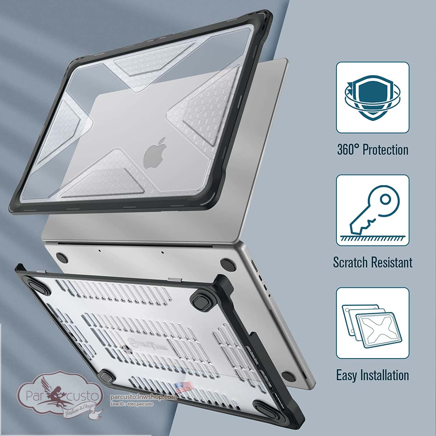 เคสกันกระแทกMacBook Pro 16 Inch Case A2485 (2021 2022) [Heavy Duty] จาก Fintie [Pre-order USA]