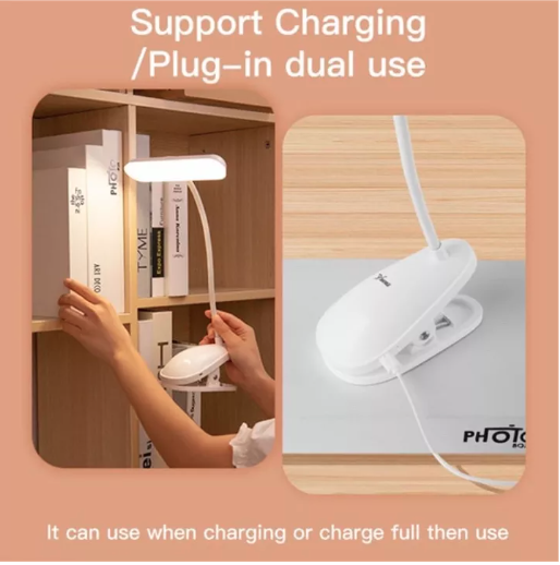 โคมไฟอ่านหนังสือ YG-T040,ปุ่มเปิดปิด ระบบสัมผัส ไฟ LED 20 ดวง ปรับไฟได้ 3 ระดับ ถนอมสายตา แสงสีขาวแบตเตอรี่ลิเธียมในตัว แบบชาร์จไฟ USB