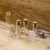 ขวดแก้วจิ๋ว ขนาด 7 x 24 มม (0.5 ml) (ฝาจุกไม้ก๊อก) (ปากขวด 4 มม)