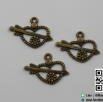 จี้โลหะ สีทองรมดำ รูปศรรักปัก หัวใจ