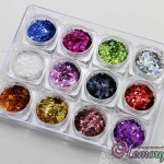 กากเพชรติดเล็บ ทรงสามเหลี่ยม 12 สี