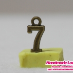 จี้,ตัวห้อยซิปโลหะ รูปเลข "7" สีทองรมดำ