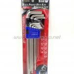 SUNKEY ประแจหกเหลี่ยม 9ตัวชุด ยาวพิเศษ 1.5-10mm. SK-EXHK09M Made in Taiwan