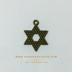 จี้โลหะ,ตัวห้อยซิป สีทองรมดำ รูปดาว