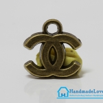 จี้โลหะ,ตัวห้อยซิป สีทองรมดำ ชาแนล