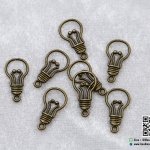 จี้,ตัวห้อยซิป รูปหลอดไฟ สีทองรมดำ