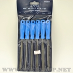 APEX ตะไบพร้อมด้าม สีฟ้า 6ตัวชุด 4x160mm.