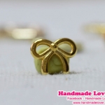 จี้,ตัวห้อยซิปสีทอง โบว์จิ๋ว (แพ๊ค 10 ชิ้น)