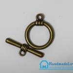 ห่วงขัด ตะขอ IO สีทองรมดำ รูปวงกลมแบบเรียบ