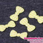 โบว์ลายสก๊อตสีเหลือง (แพ็ค 15 ชิ้น)