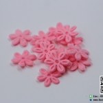 ดอกไม้ตกแต่งสีชมพู ขนาด 15 มม. (แพ็ค 15 ชิ้น)