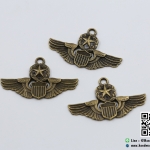 จี้โลหะ,ตัวห้อยซิป สีทองรมดำ รูปเครื่องหมายกองทัพ