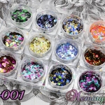 กากเพชรทรงกลมแบบบาง อย่างดี คละสี คละขนาด รหัส mt-001