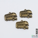 จี้โลหะ,ตัวห้อยซิป สีทองรมดำ รูปรถบัส