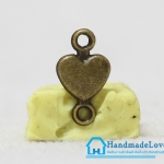 จี้โลหะ สีทองรมดำ หัวใจห่วงคู่