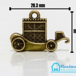 จี้โลหะ วินเทจ สีทองรมดำ รูปรถลาก