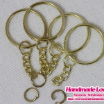 พวงกุญแจ สีทอง 2.4 ซม. [แพ็ค 10 ชิ้น]