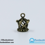 จี้โลหะ,ตัวห้อยซิป สีทองรมดำ รูปมงกุฎ