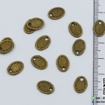 จี้,ตัวห้อยซิป สีทองรมดำวงรี ขนาด 8*11 mm.