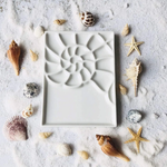 ( จานสี สี่เหลี่ยม ลายหอย ) ขนาด 6.6X4.7นิ้ว อุปกรณ์เพ้นท์เล็บ ทำเล็บ