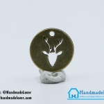 จี้โลหะ,ตัวห้อยซิป สีทองรมดำ รูปเหรียญกวาง