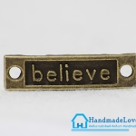 จี้โลหะ สีทองรมดำ ป้าย Believe