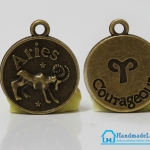 จี้โลหะ สีทองรมดำ ราศีเมษ (Aries Zodiac) [เล็ก]