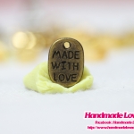 จี้โลหะ สีทองรมดำ Made with love