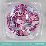 กากเพชรรูปหัวใจ ดาว ดวงจันทร์ แบบที่2 อย่างดี คละหลายสี คละแบบในกระปุกเดียว ชุด 12แบบ 12กระปุก