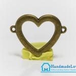 จี้โลหะ สีทองรมดำ รูปหัวใจ