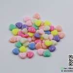 ลูกปัดกลม สีพาสเทล รูปหัวใจ (แพ็ค 50 ชิ้น)(คละสี)