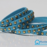 เชือกหนังชามุด สีฟ้า ขนาด 5 mm.