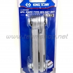 KINGTONY ประแจหกเหลี่ยมแบบตลับ 8ตัวชุด 2-10mm. 20218MR Made in Taiwan