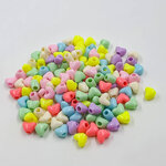 ลูกปัดรูปหัวใจ สีพาสเทล ขนาด 11 มิล (คละสี) [100 กรัม ประมาณ 280 ชิ้น]