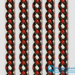 เชือกพีวีซี PVC ถัก สีแดง-ขาว-ดำ ขนาด 10 mm.