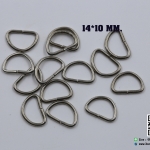 ห่วงตัว D โลหะ สีนิเกิล ขนาด 14*10 มิล (ห่วงครึ่งวงกลม)