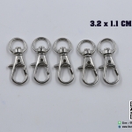 ตะขอก้ามปู สีนิเกิล ขนาด 11 x 32 mm.