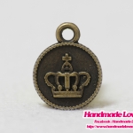 จี้โลหะ,ตัวห้อยซิป เหรียญมงกุฎ สีทองรมดำ