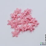 ดาวตกแต่งสีชมพู ลายสก๊อต ขนาด 15 มม. [แพ็ค 15 ชิ้น]