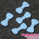 โบว์ลายสก๊อตสีฟ้า (แพ็ค 15 ชิ้น)