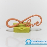 จี้โลหะ สีส้มพาสเทล รูปเลิฟอินฟินิตี้ (Love infinity)